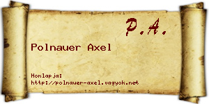 Polnauer Axel névjegykártya